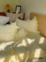 Marshmallow Puff Ruffle Bedding Set / White