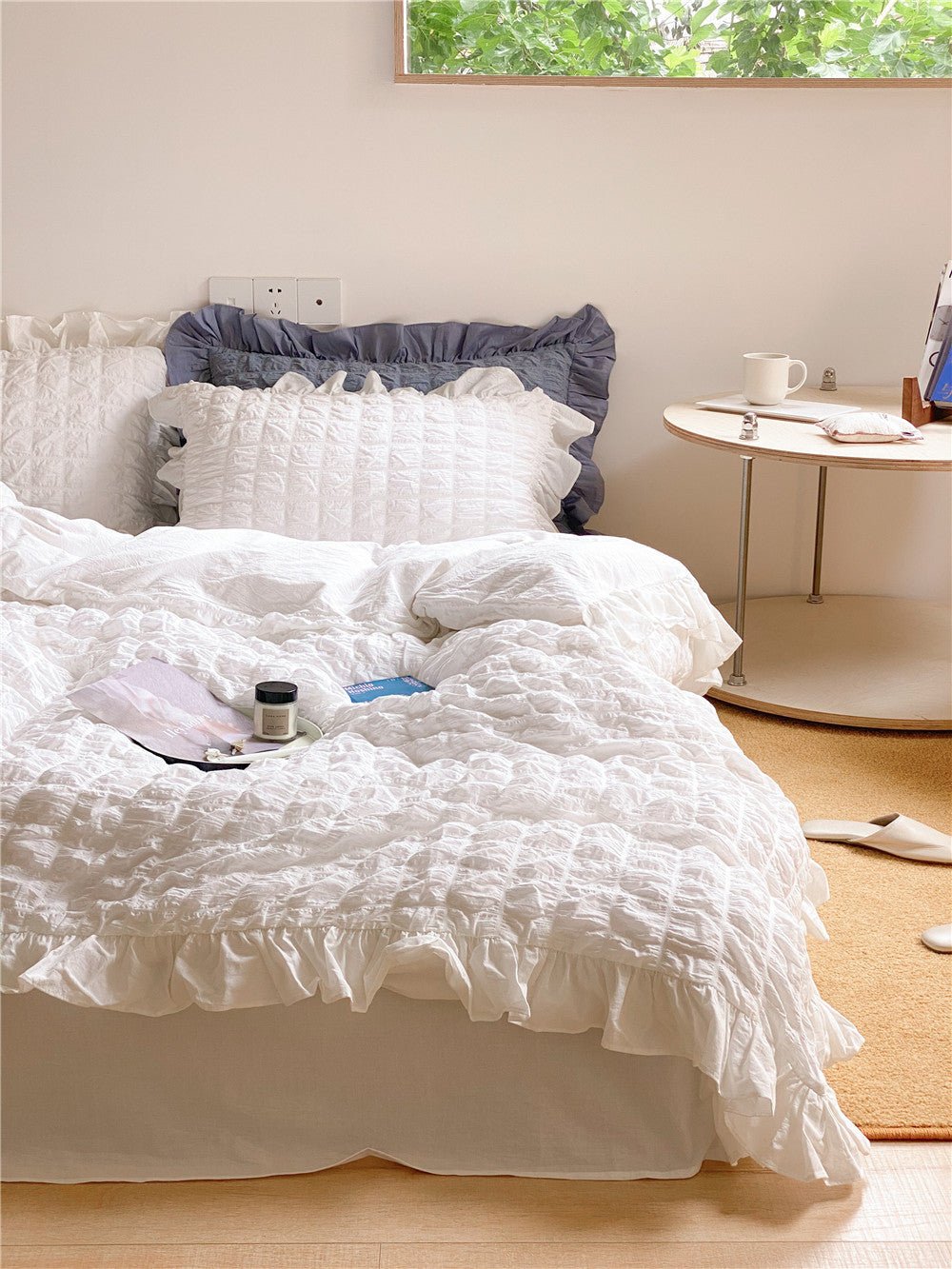  - Ever Lasting - Marshmallow Puff Ruffle Bedding Set / White - Bedding Set - Ever Lasting