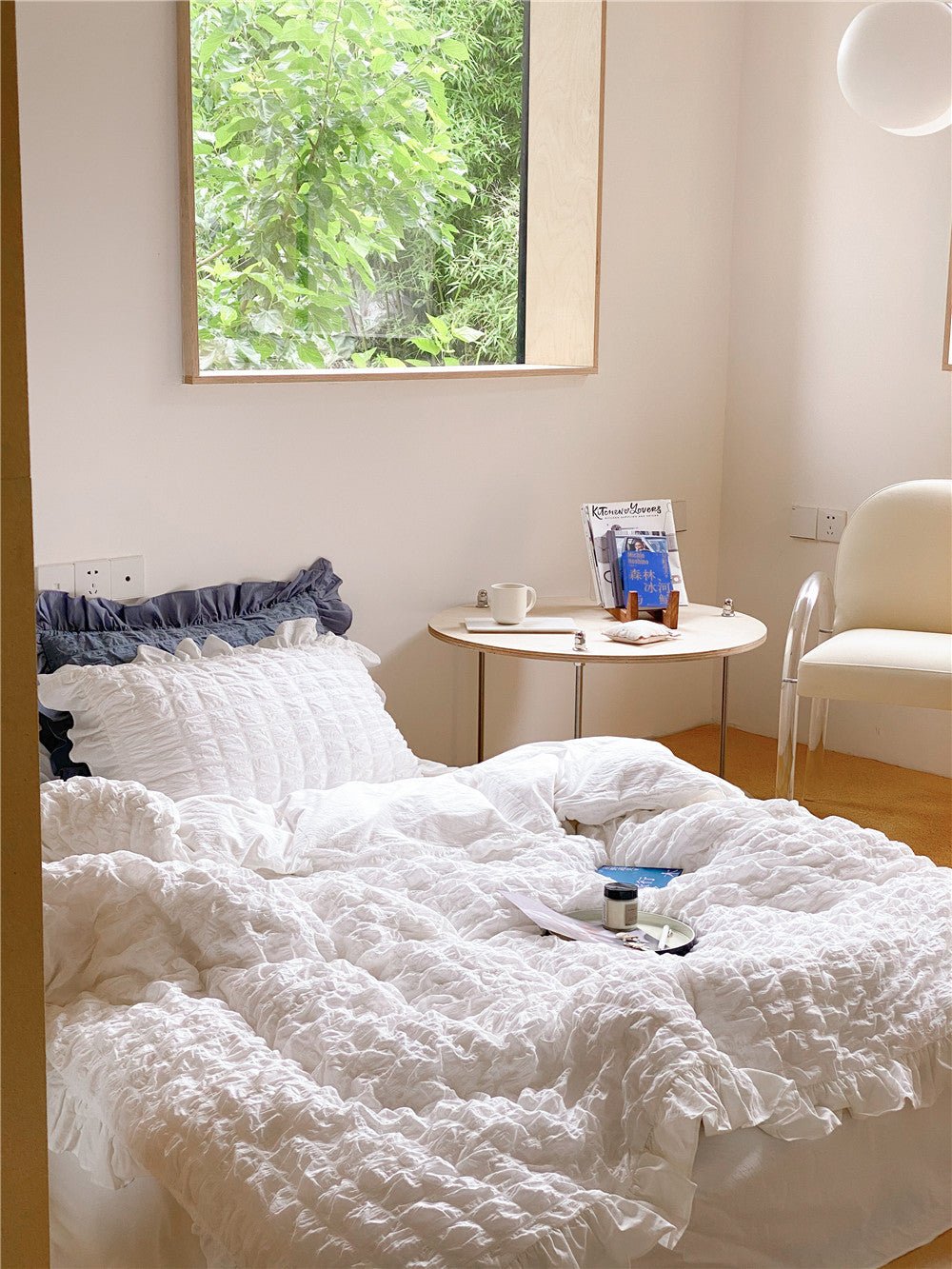  - Ever Lasting - Marshmallow Puff Ruffle Bedding Set / White - Bedding Set - Ever Lasting