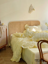 Marshmallow Puff Ruffle Bedding Set / Yellow