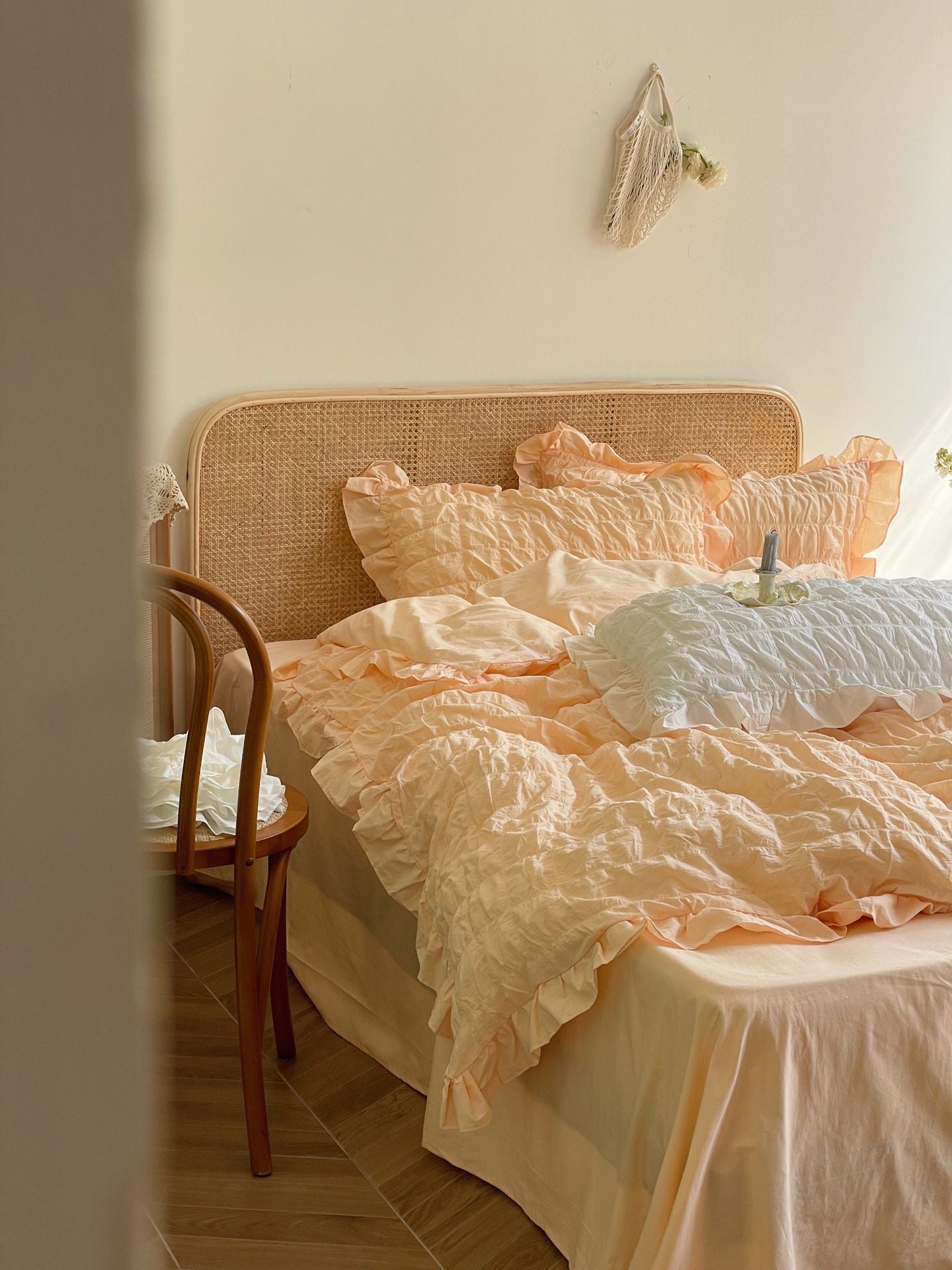  - Ever Lasting - Marshmallow Puff Ruffle Bedding Set / Yellow - Bedding Set - Ever Lasting