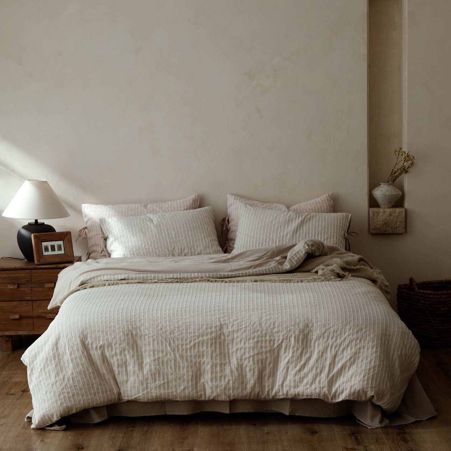 -Ever Lasting - Mason TENCEL™ Striped Bedding Set / Pink -Bedding Set -Ever Lasting