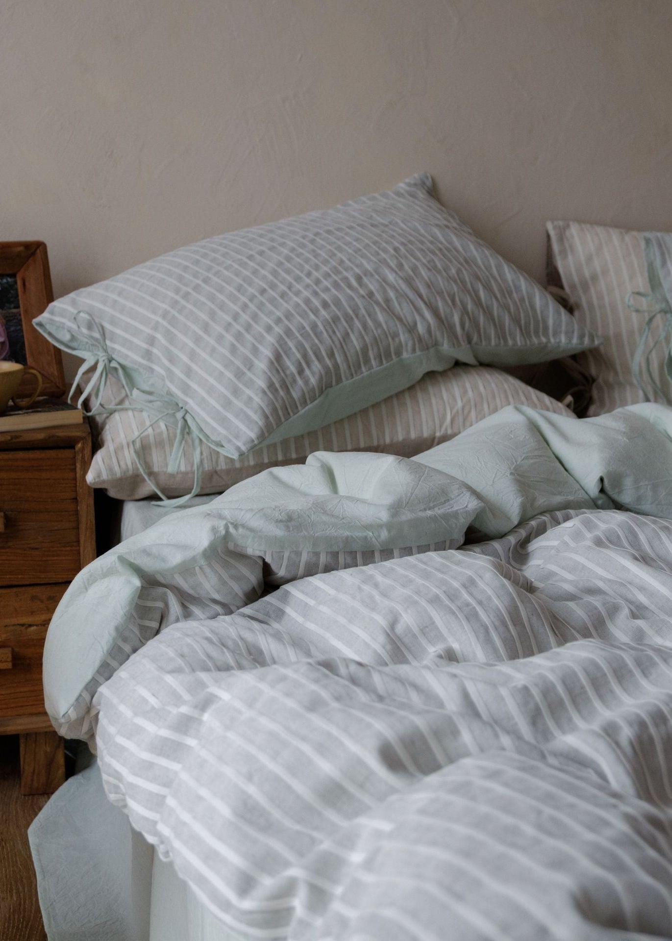-Ever Lasting - Mason TENCEL™ Striped Bedding Set / Pink -Bedding Set -Ever Lasting
