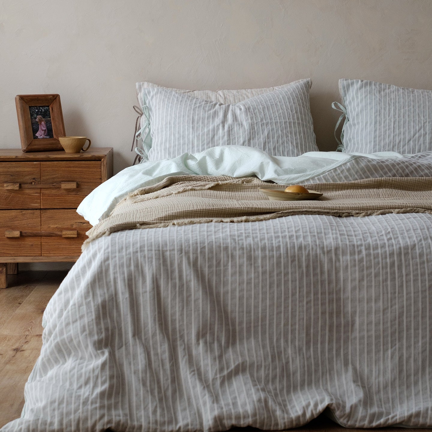 -Ever Lasting - Mason TENCEL™ Striped Bedding Set / Pink -Bedding Set -Ever Lasting