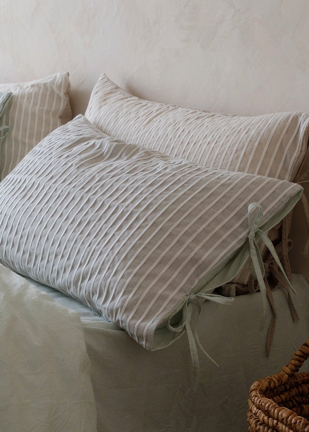 -Ever Lasting - Mason TENCEL™ Striped Bedding Set / Pink -Bedding Set -Ever Lasting
