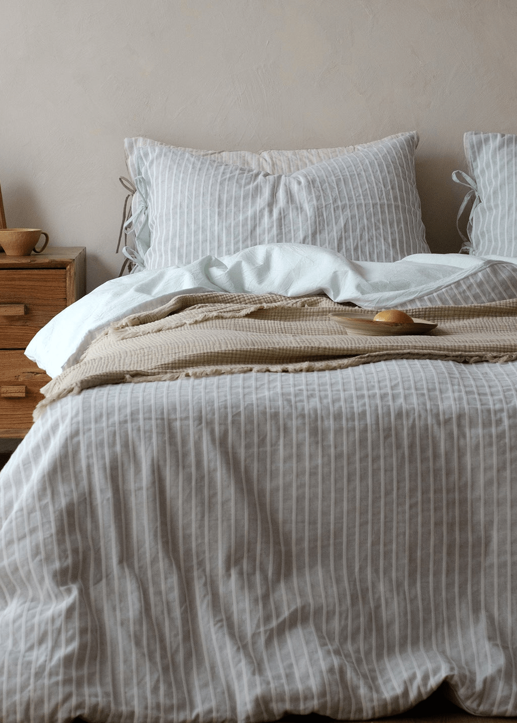 -Ever Lasting - Mason TENCEL™ Striped Bedding Set / Pink -Bedding Set -Ever Lasting
