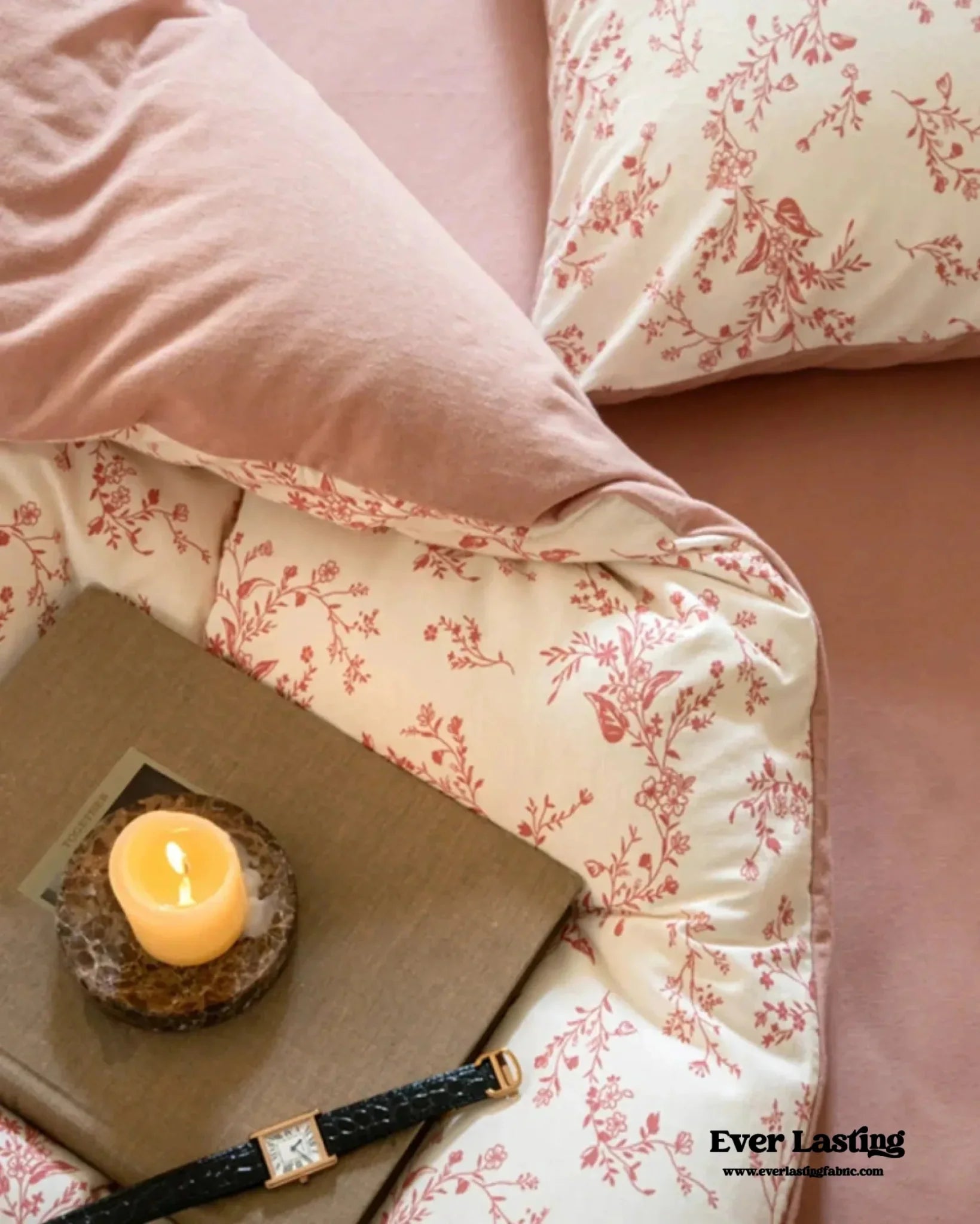 Mathilde Flower Field Jersey Knit Bedding Set / Pink - Ever Lasting