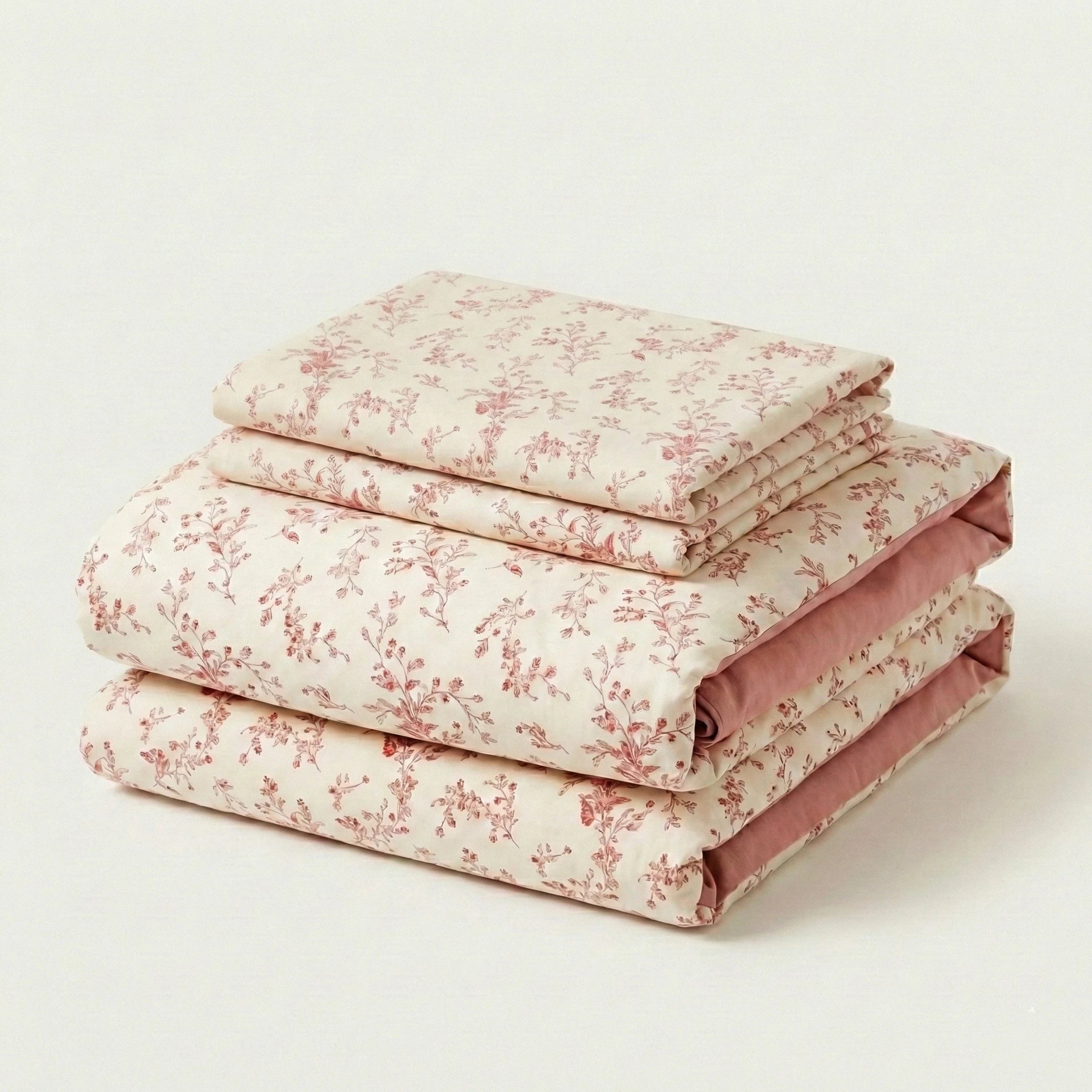 - Ever Lasting - Mathilde Flower Field Jersey Knit Bedding Set / Pink - Bedding Set - Ever Lasting