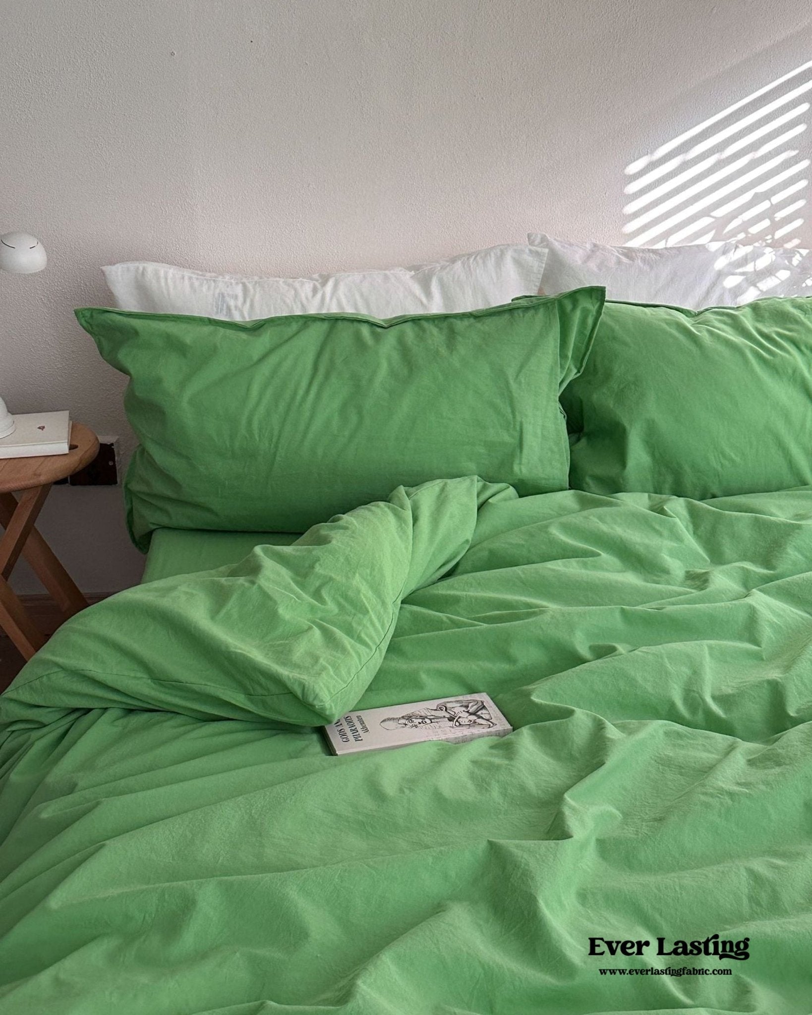 Maximalist Green Solid Color Cotton Bedding Bundle - Ever Lasting
