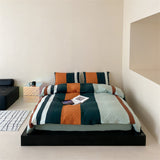 Maximalist Striped Bedding Set / Blue Green Small Fitted