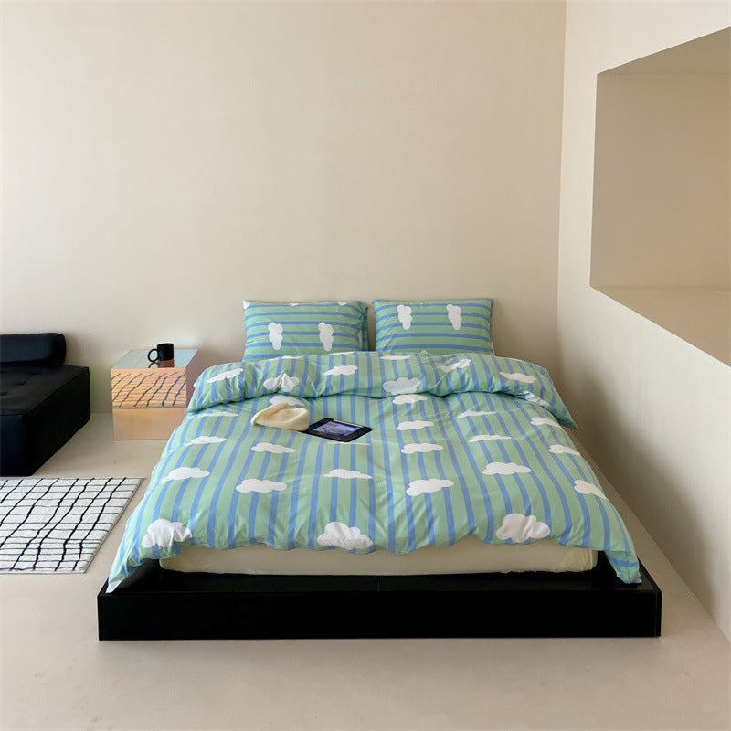 Maximalist Striped Bedding Set / Blue Sky Small Fitted