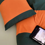 Maximalist Striped Bedding Set / Green Orange