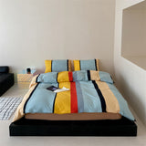 Maximalist Striped Bedding Set / Green Orange Yellow Small Fitted
