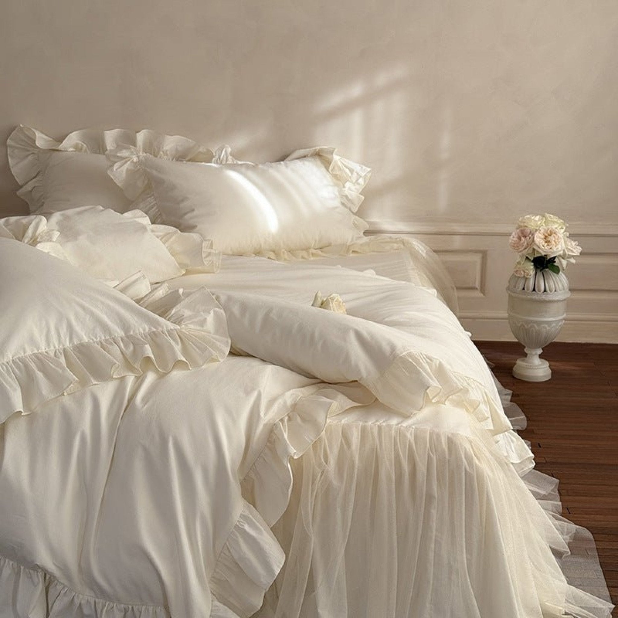 Mila Lace Ruffle Pastel Bedding Bundle - Ever Lasting