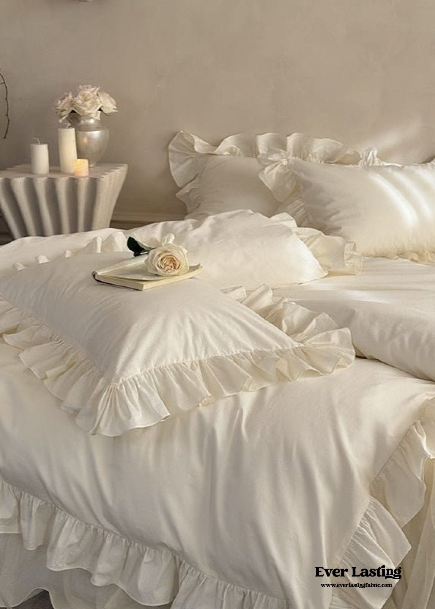 Mila Lace Ruffle Pastel Bedding Bundle - Ever Lasting