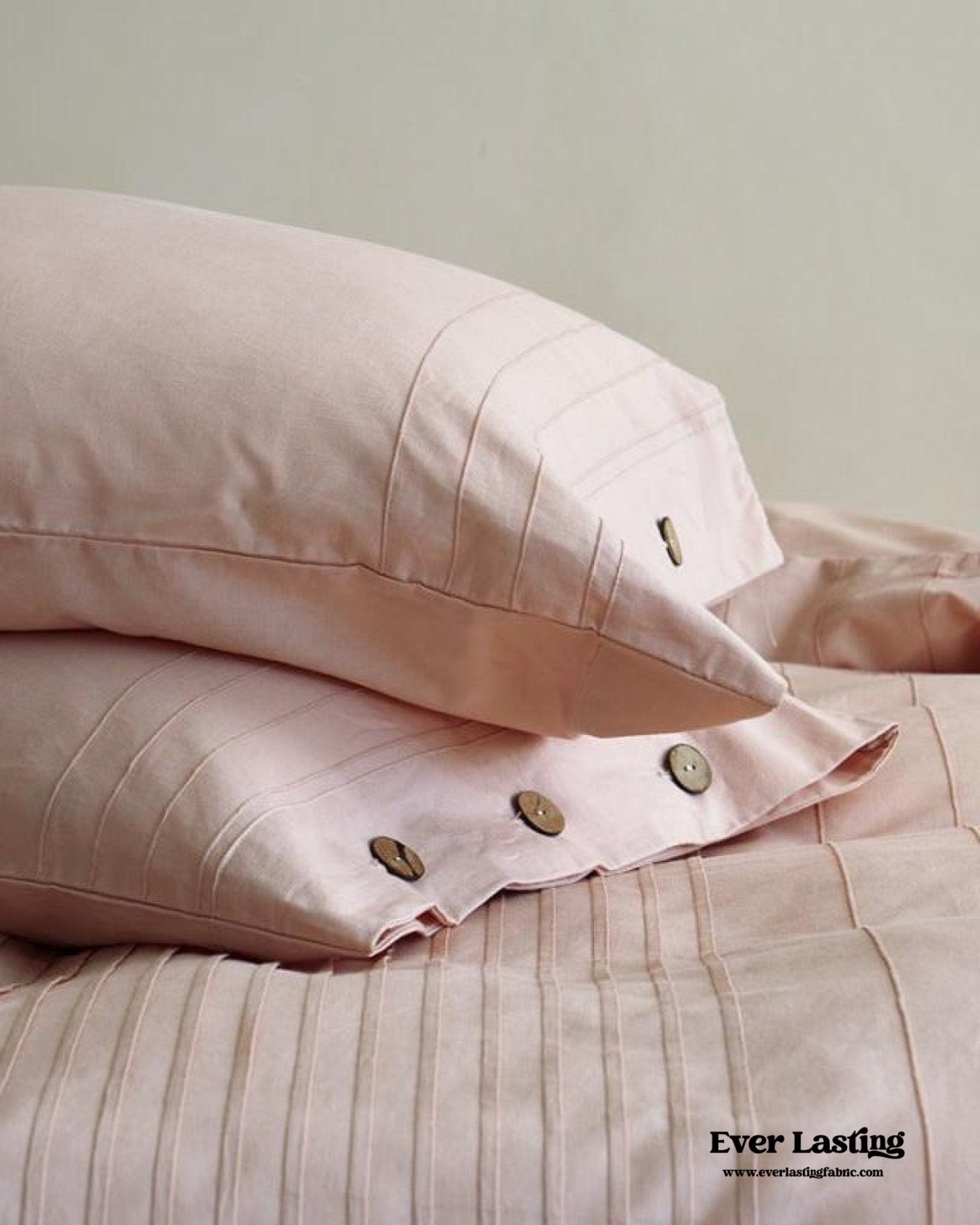 Milo Minimalist Solid Button Bedding Bundle - Ever Lasting