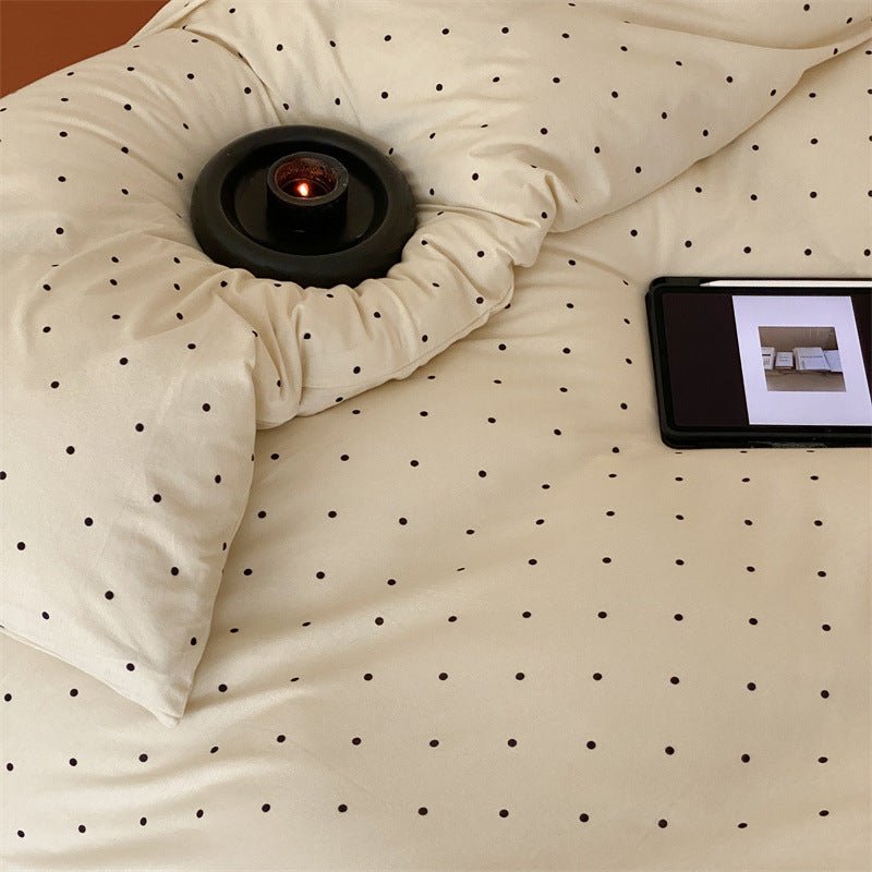  - Ever Lasting - Mini Polka Dot Jersey Knit Bedding Set / Blue + Black - Bedding Set - Ever Lasting