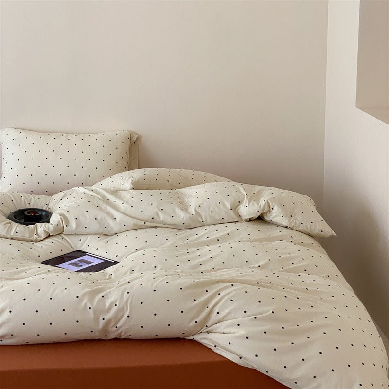  - Ever Lasting - Mini Polka Dot Jersey Knit Bedding Set / Blue + Black - Bedding Set - Ever Lasting