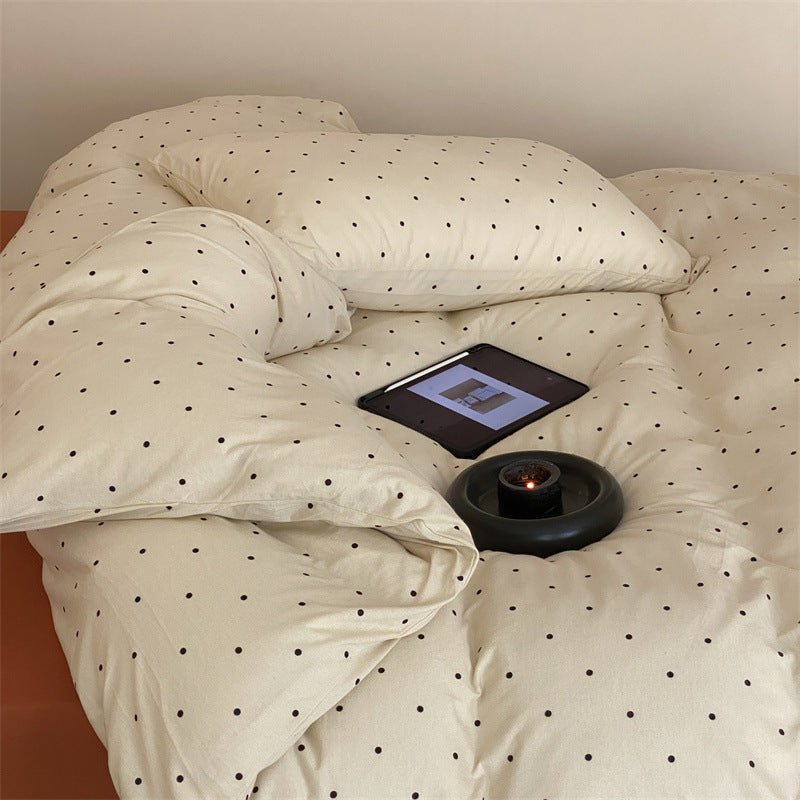  - Ever Lasting - Mini Polka Dot Jersey Knit Bedding Set / Blue + Black - Bedding Set - Ever Lasting
