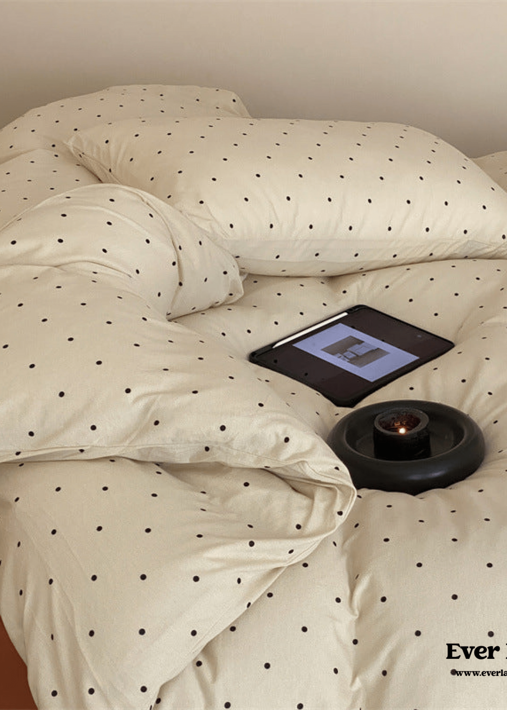  - Ever Lasting - Mini Polka Dot Jersey Knit Bedding Set / Blue + Black - Bedding Set - Ever Lasting