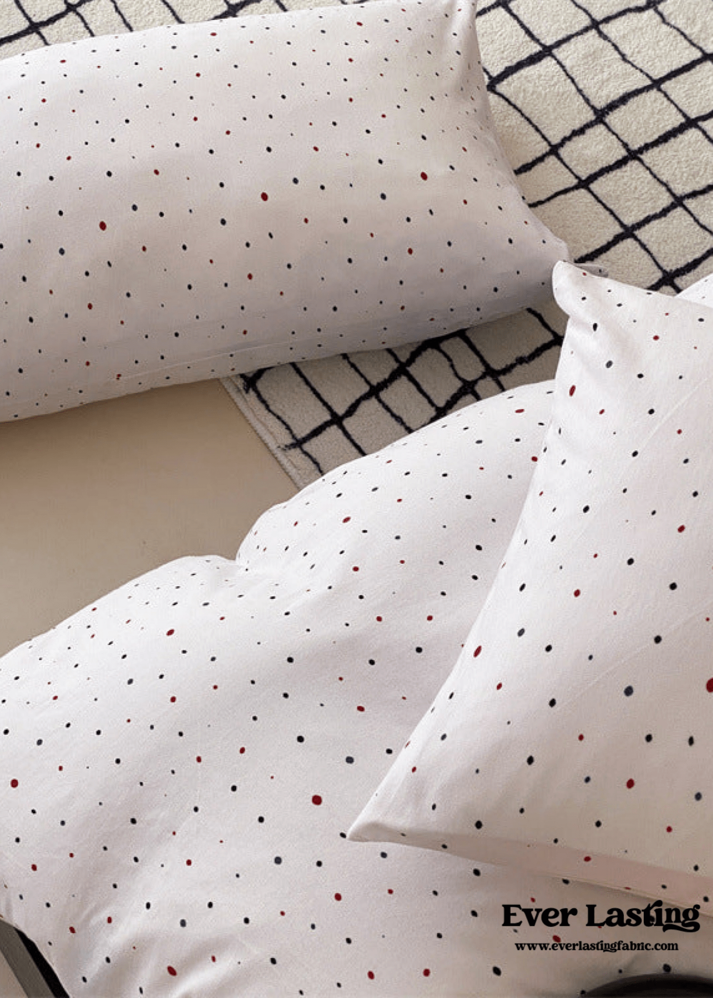 Mini Polka Dot Jersey Knit Bedding Set / White - Ever Lasting