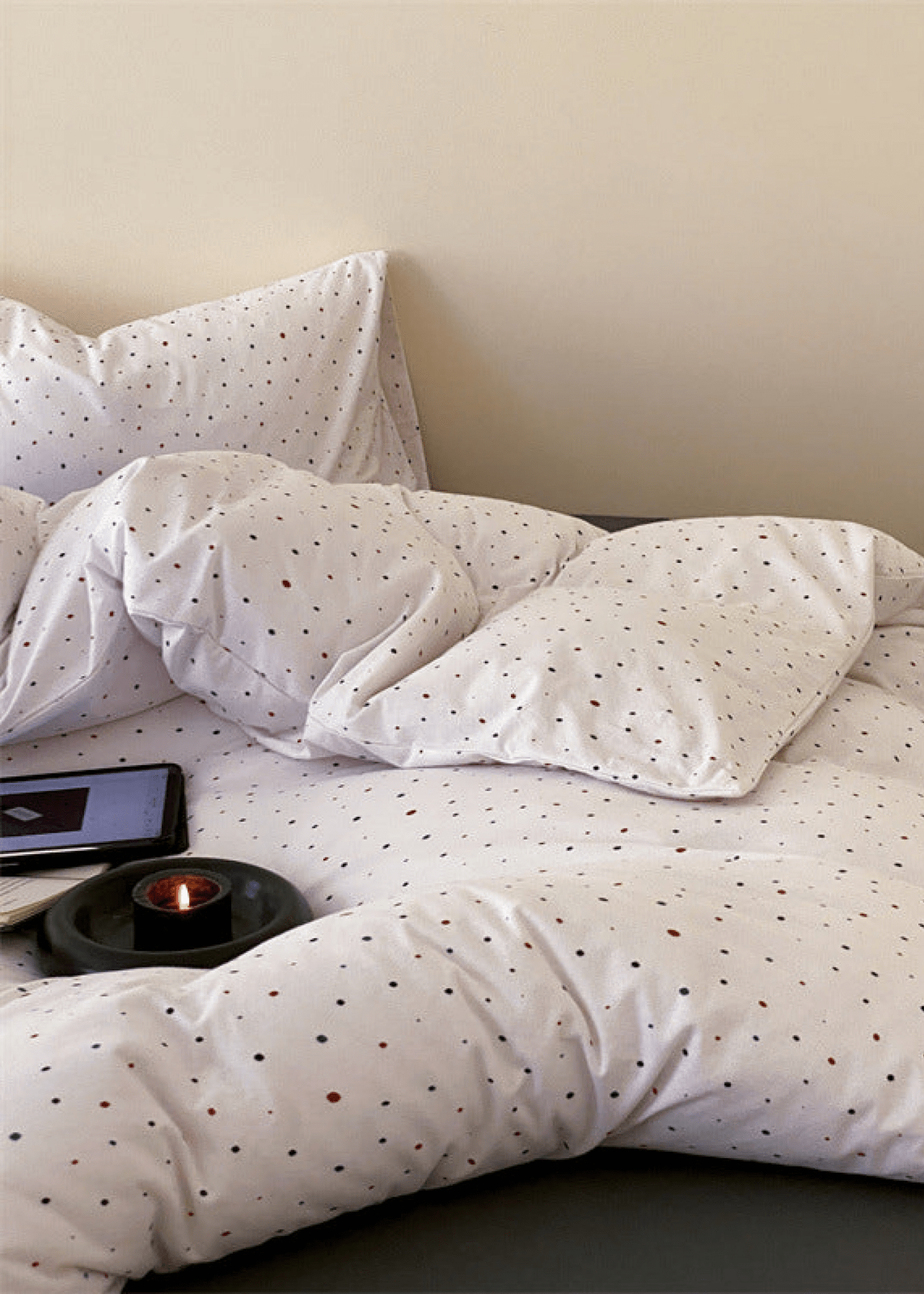 Mini Polka Dot Jersey Knit Bedding Set / White - Ever Lasting