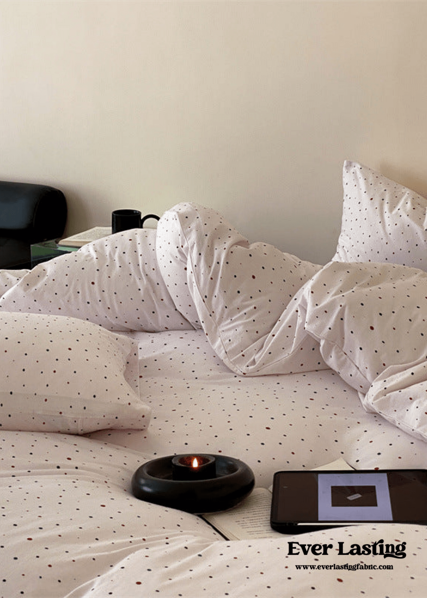 Mini Polka Dot Jersey Knit Bedding Set / White - Ever Lasting