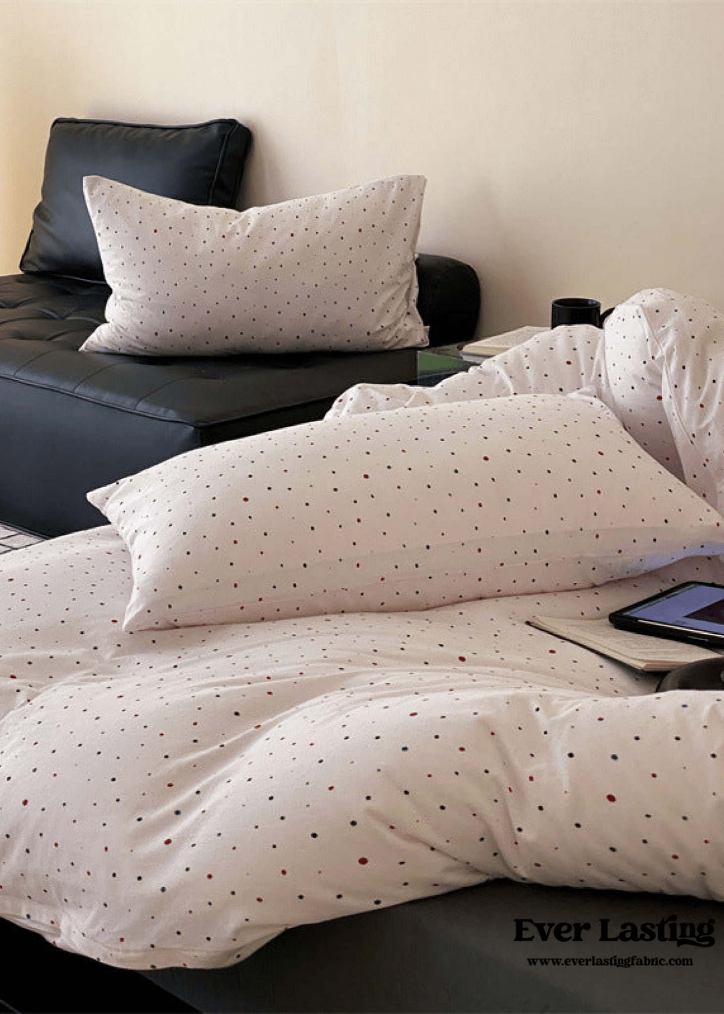 Mini Polka Dot Jersey Knit Bedding Set / White - Ever Lasting