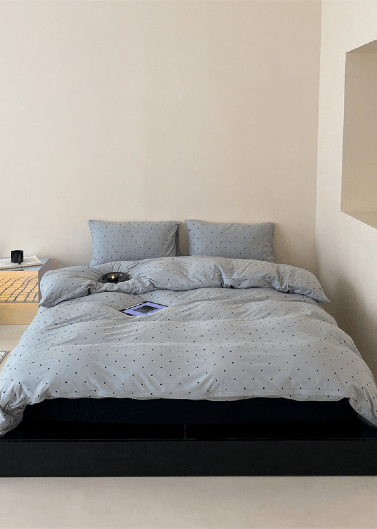  - Ever Lasting - Mini Polka Dot Jersey Knit Bedding Set / White - Bedding Set - Ever Lasting