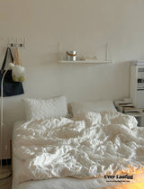 Minimal Bubble Textured Bedding Set / Beige