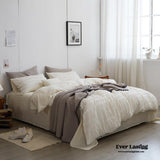 Minimal Bubble Textured Bedding Set / Beige