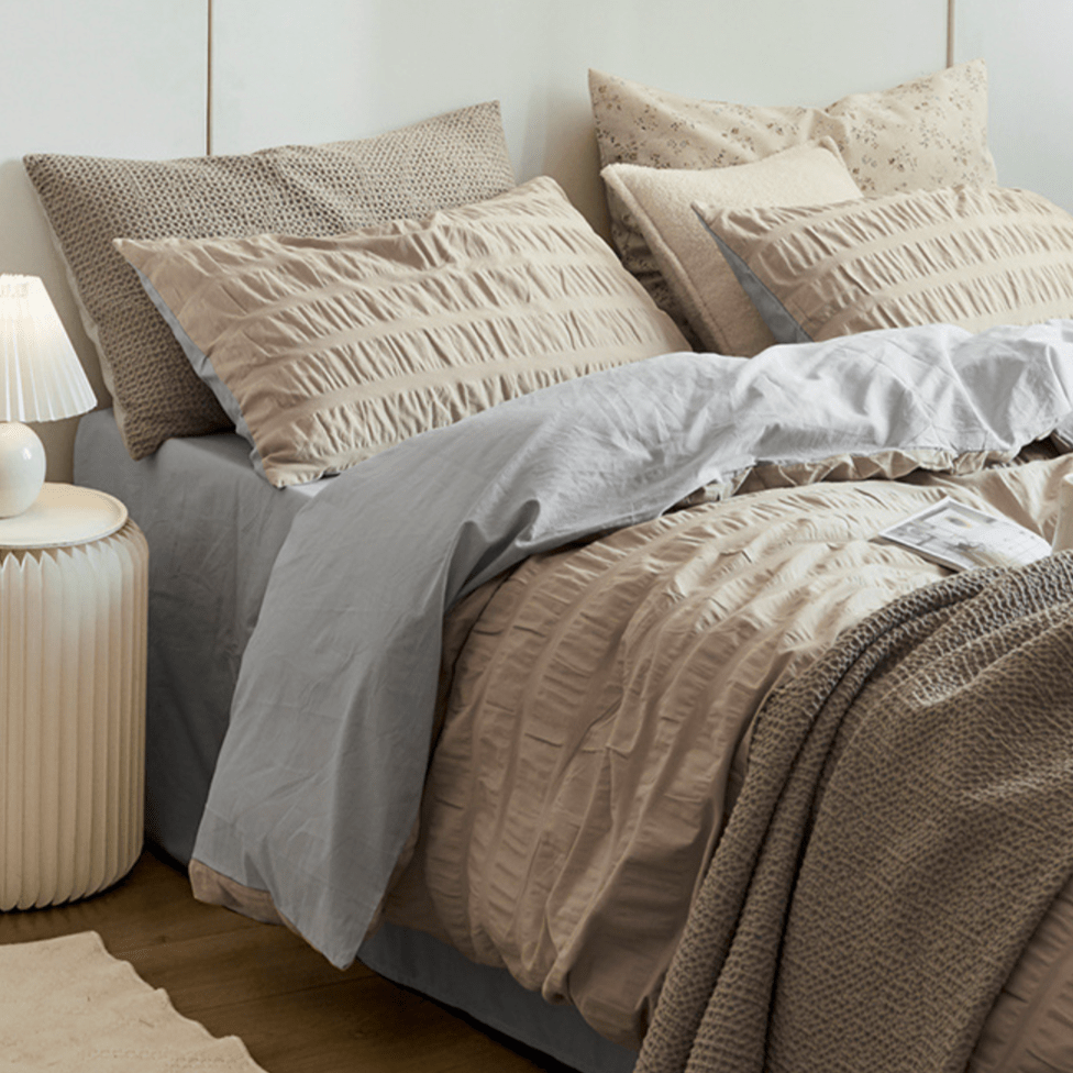  - Ever Lasting - Minimal Bubble Textured Bedding Set / Beige - Bedding Set - Ever Lasting