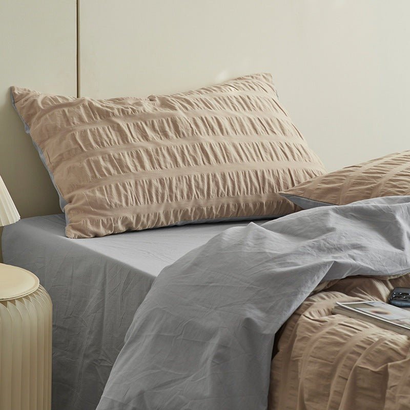  - Ever Lasting - Minimal Bubble Textured Bedding Set / Beige - Bedding Set - Ever Lasting