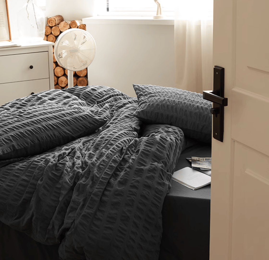  - Ever Lasting - Minimal Bubble Textured Bedding Set / Blue - Bedding Set - Ever Lasting