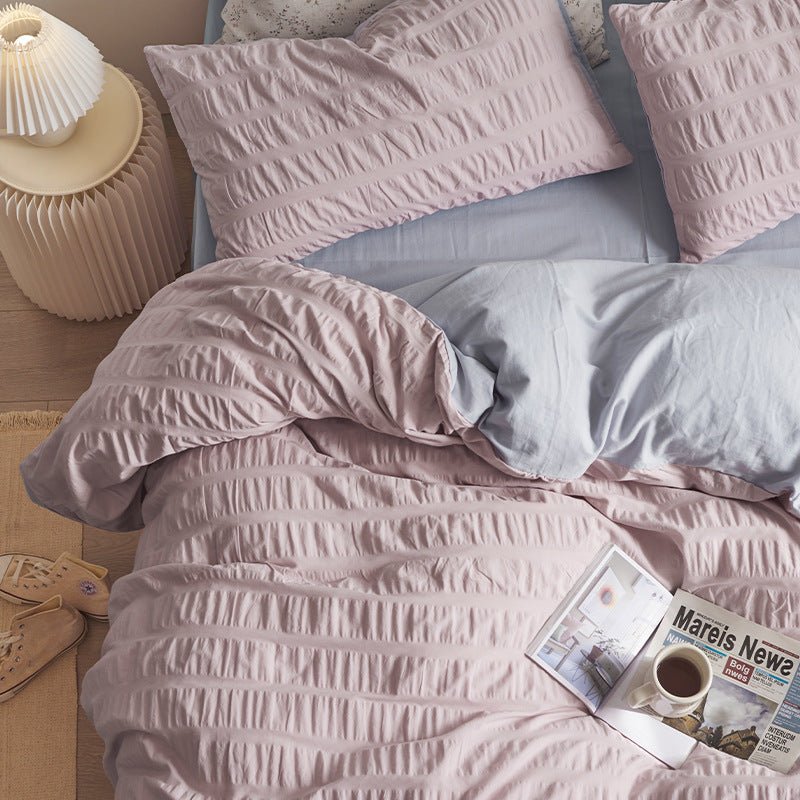  - Ever Lasting - Minimal Bubble Textured Bedding Set / Blue - Bedding Set - Ever Lasting