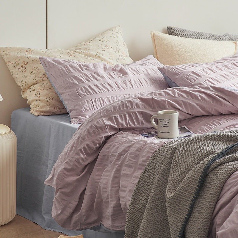  - Ever Lasting - Minimal Bubble Textured Bedding Set / Blue - Bedding Set - Ever Lasting