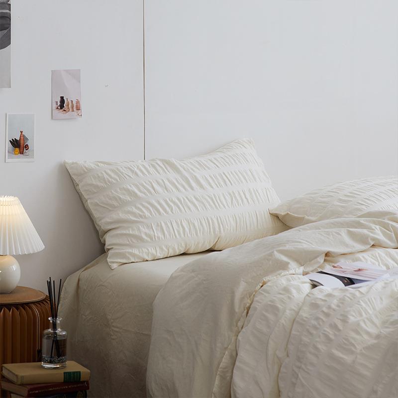  - Ever Lasting - Minimal Bubble Textured Bedding Set / White - Bedding Set - Ever Lasting