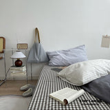 Minimal Mixed Gingham Bedding Set