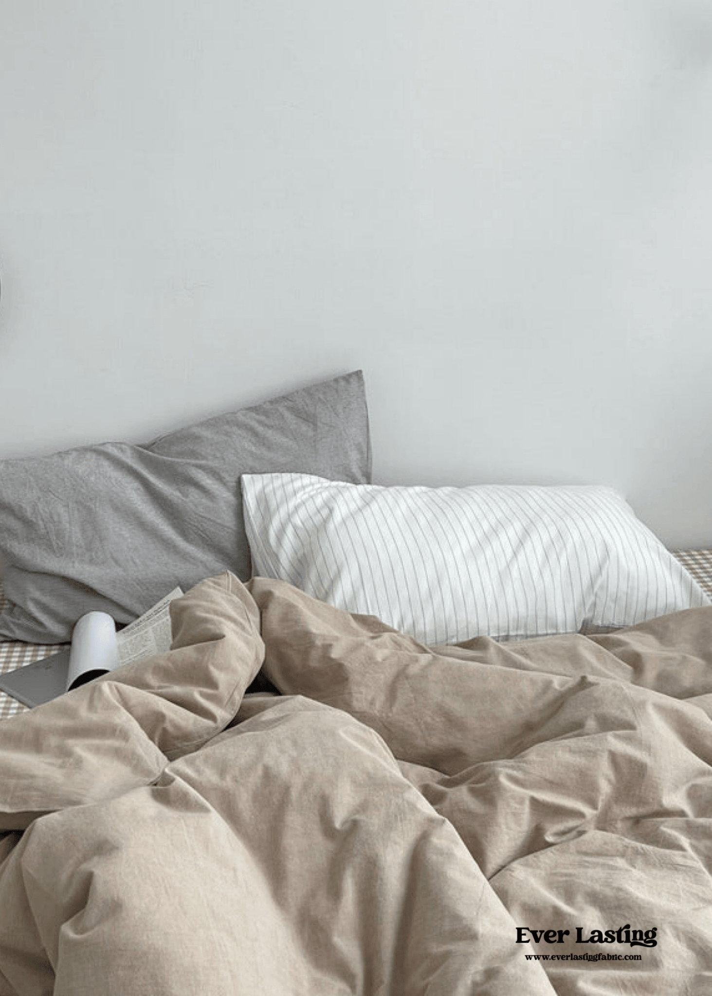 Minimal Mixed Gingham Bedding Set / Blue - Ever Lasting