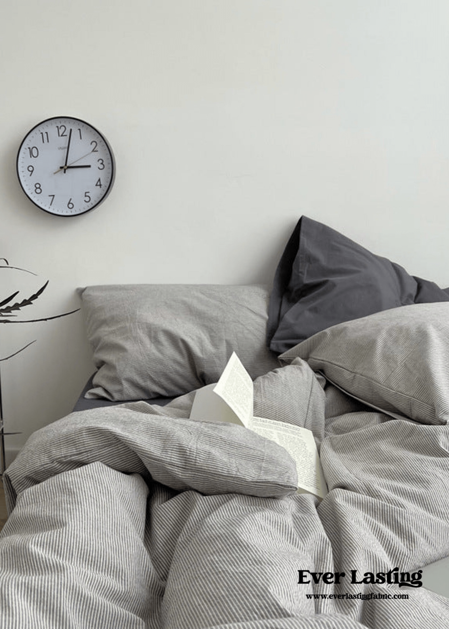 Minimal Mixed Gingham Bedding Set / Milk Coffee - Ever Lasting