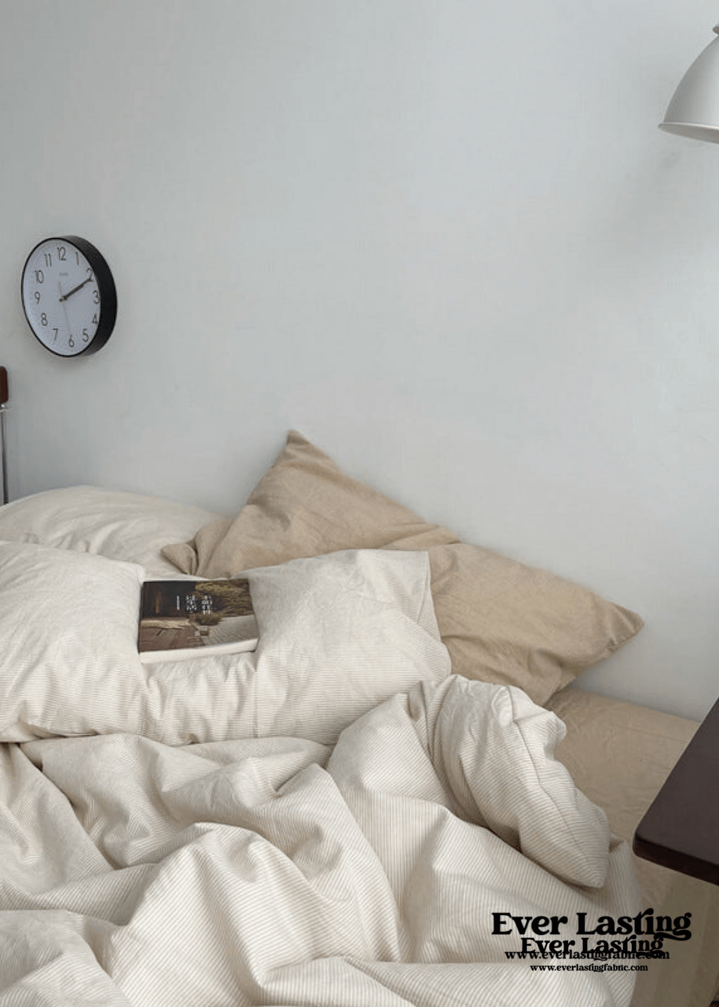 Minimal Mixed Gingham Bedding Set / White - Ever Lasting