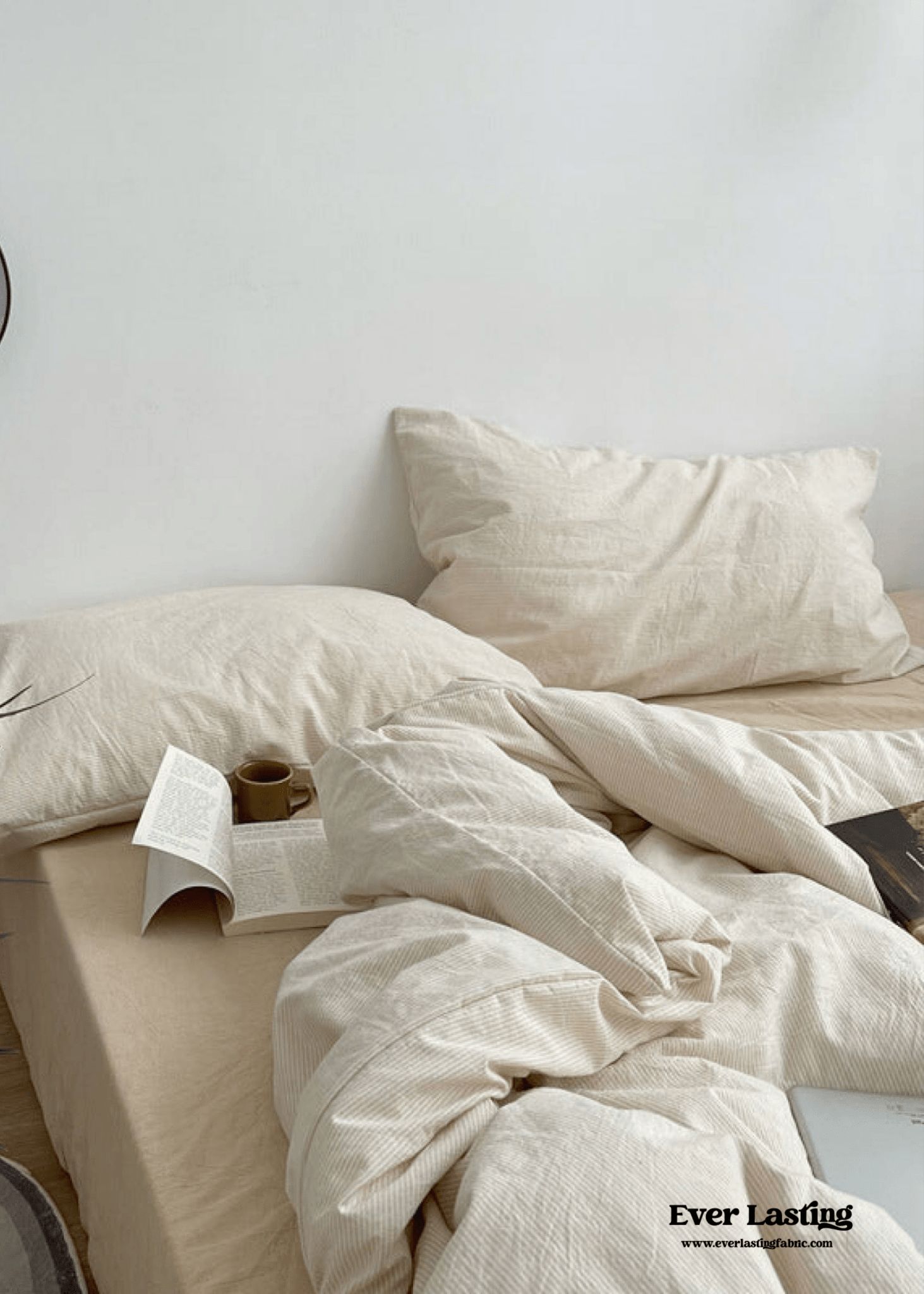 Minimal Mixed Gingham Bedding Set / White - Ever Lasting