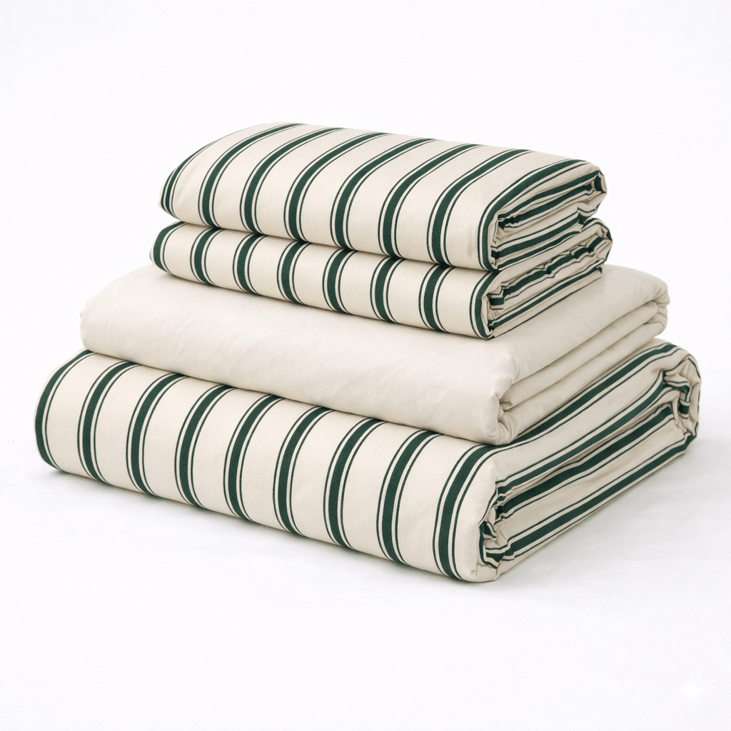  - Ever Lasting - Minimal Stripe Bedding Set / Green - Bedding Set - Ever Lasting