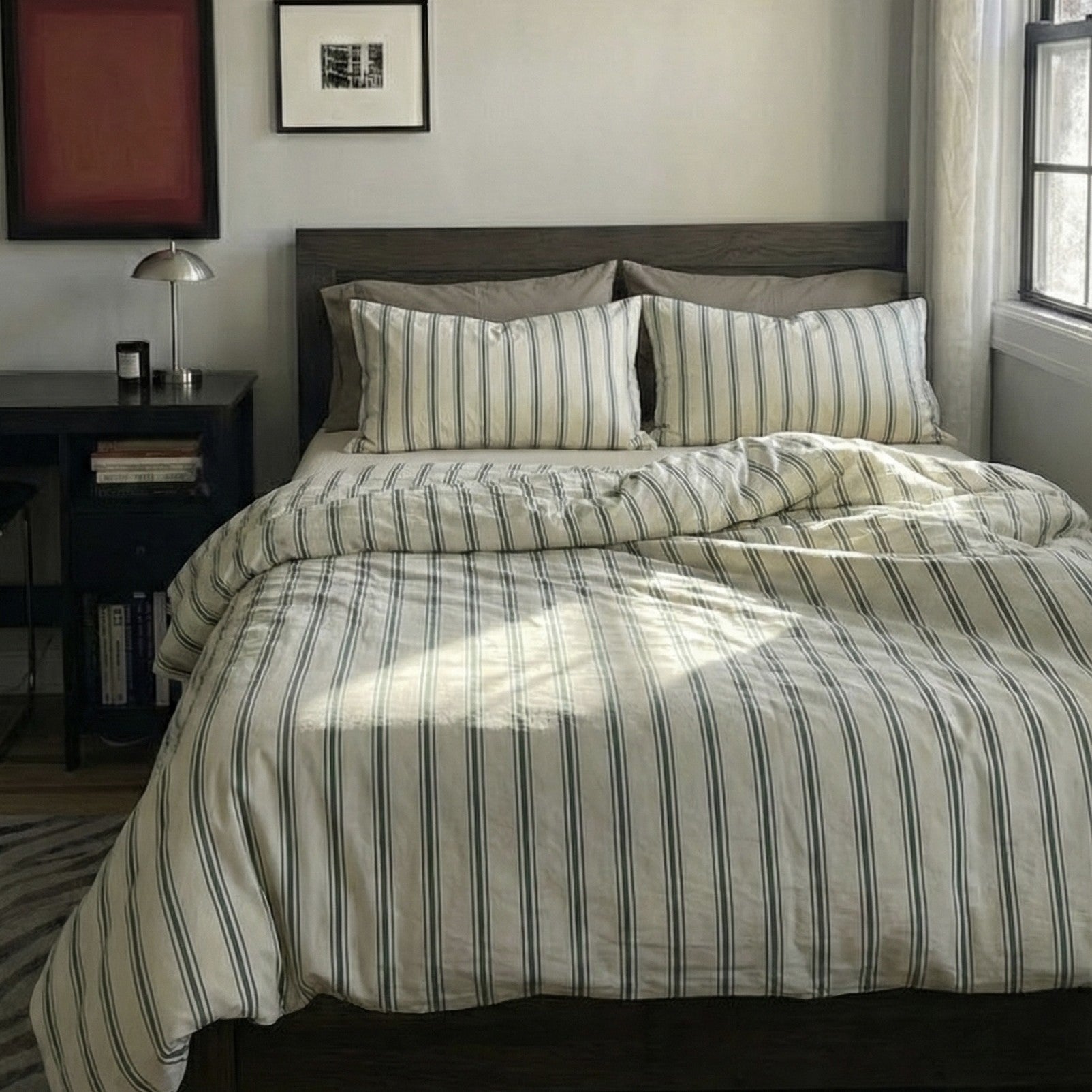  - Ever Lasting - Minimal Stripe Bedding Set / Green - Bedding Set - Ever Lasting
