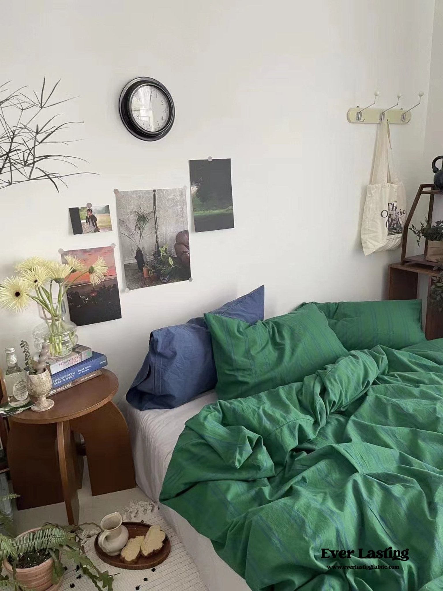  - Ever Lasting - Minimal Vintage Stripe Bedding Set / Olive Green - Bedding Set - Ever Lasting