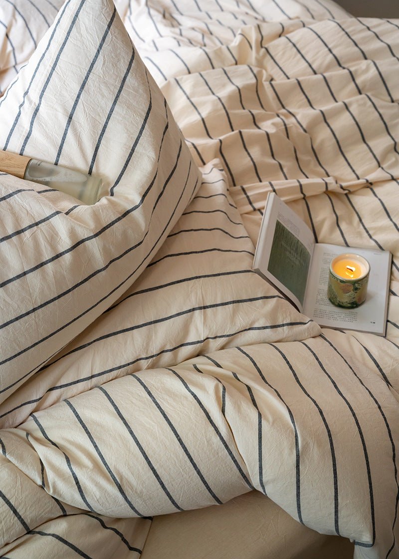  - Ever Lasting - Minimalist Stripe Bow Ties Bedding Bundle - Bedding Set - Ever Lasting