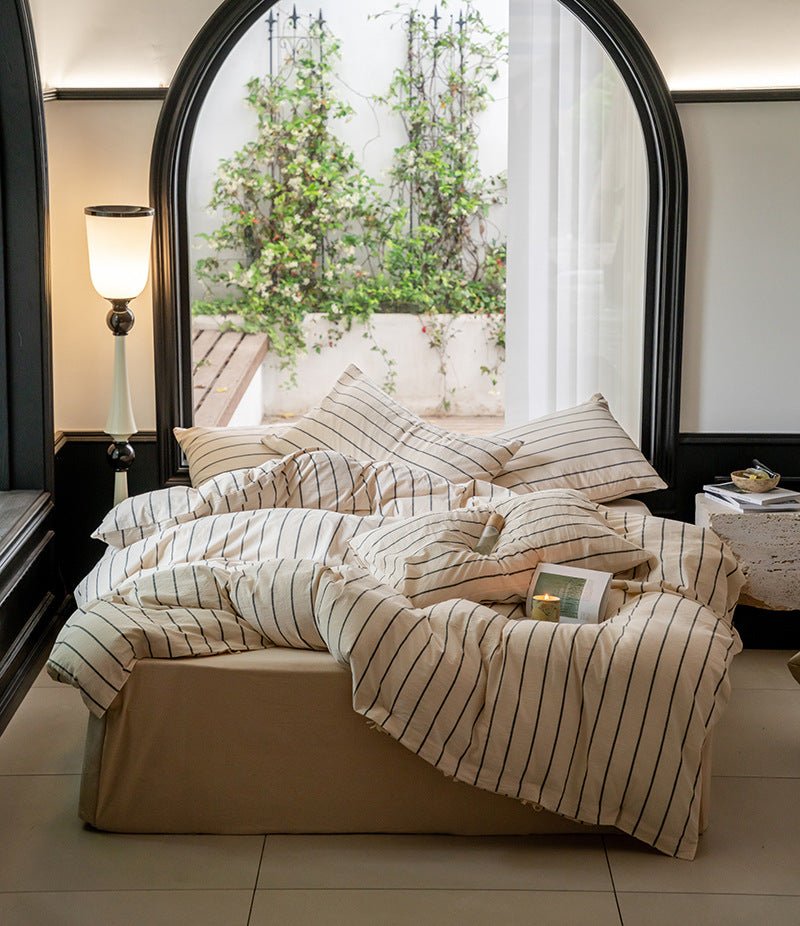  - Ever Lasting - Minimalist Stripe Bow Ties Bedding Bundle - Bedding Set - Ever Lasting