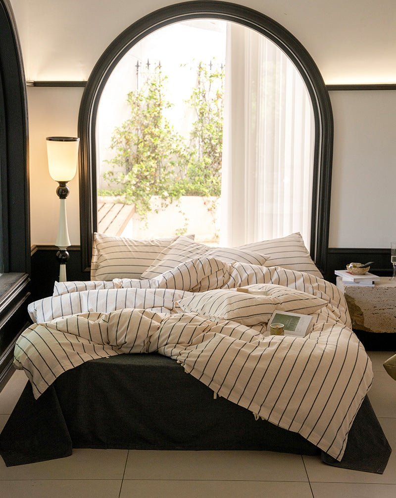  - Ever Lasting - Minimalist Stripe Bow Ties Bedding Bundle - Bedding Set - Ever Lasting