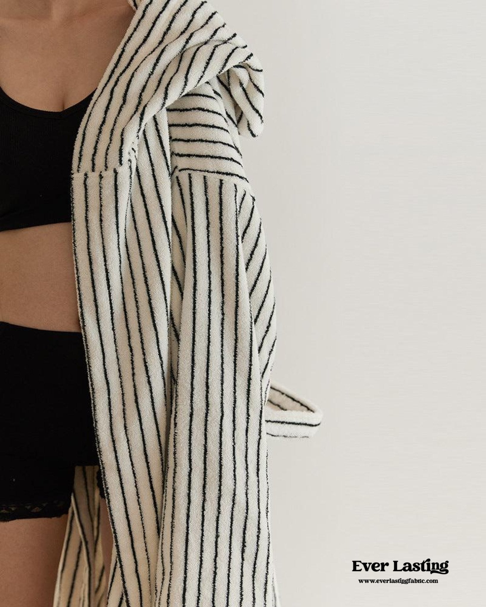 Minimalist Thin Striped Hooded Bathrobe - Ever Lasting