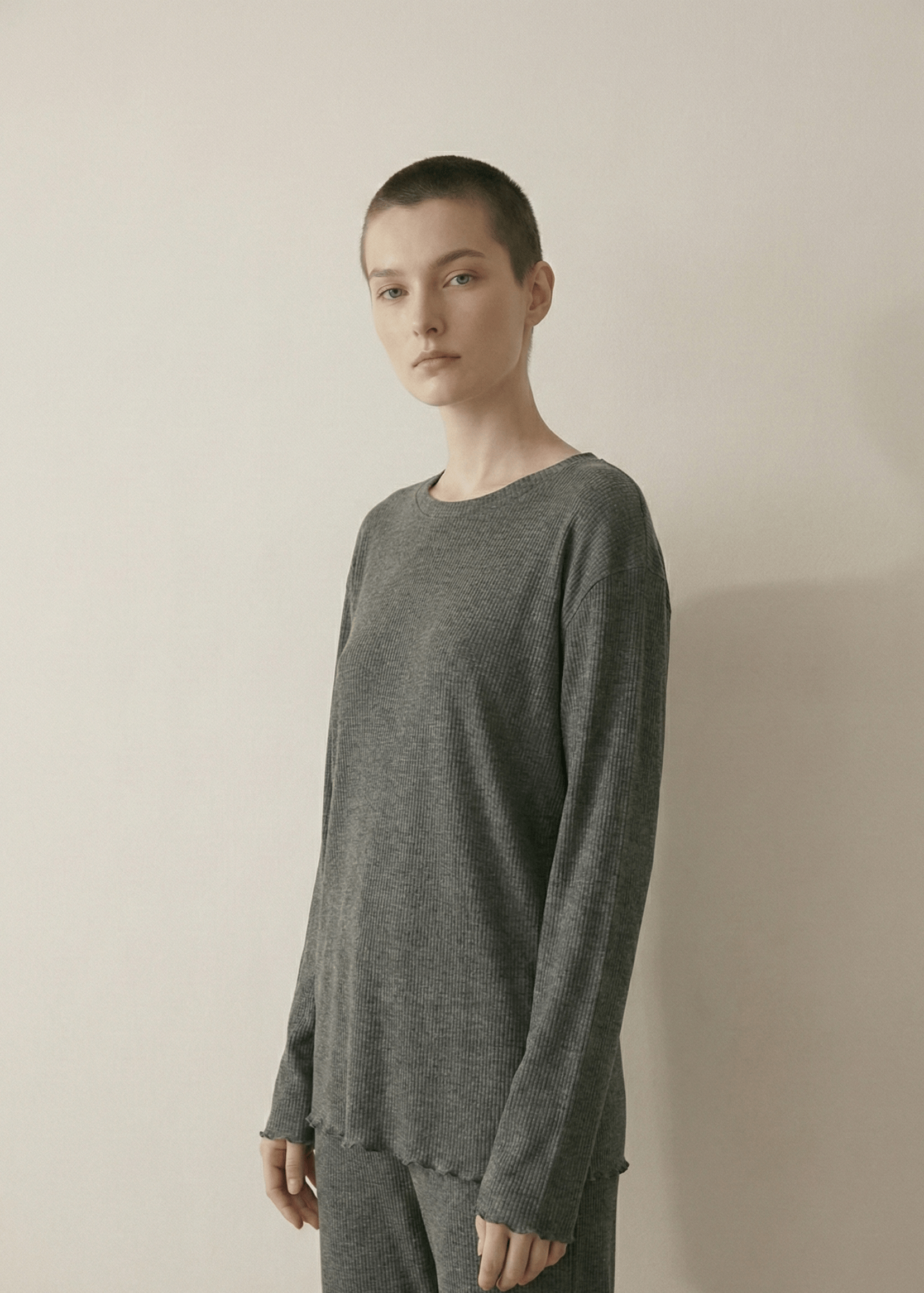  - Ever Lasting - Mira Soft Brushed Knit Lounge Set / Deep Charcoal Gray - Pajamas - Ever Lasting